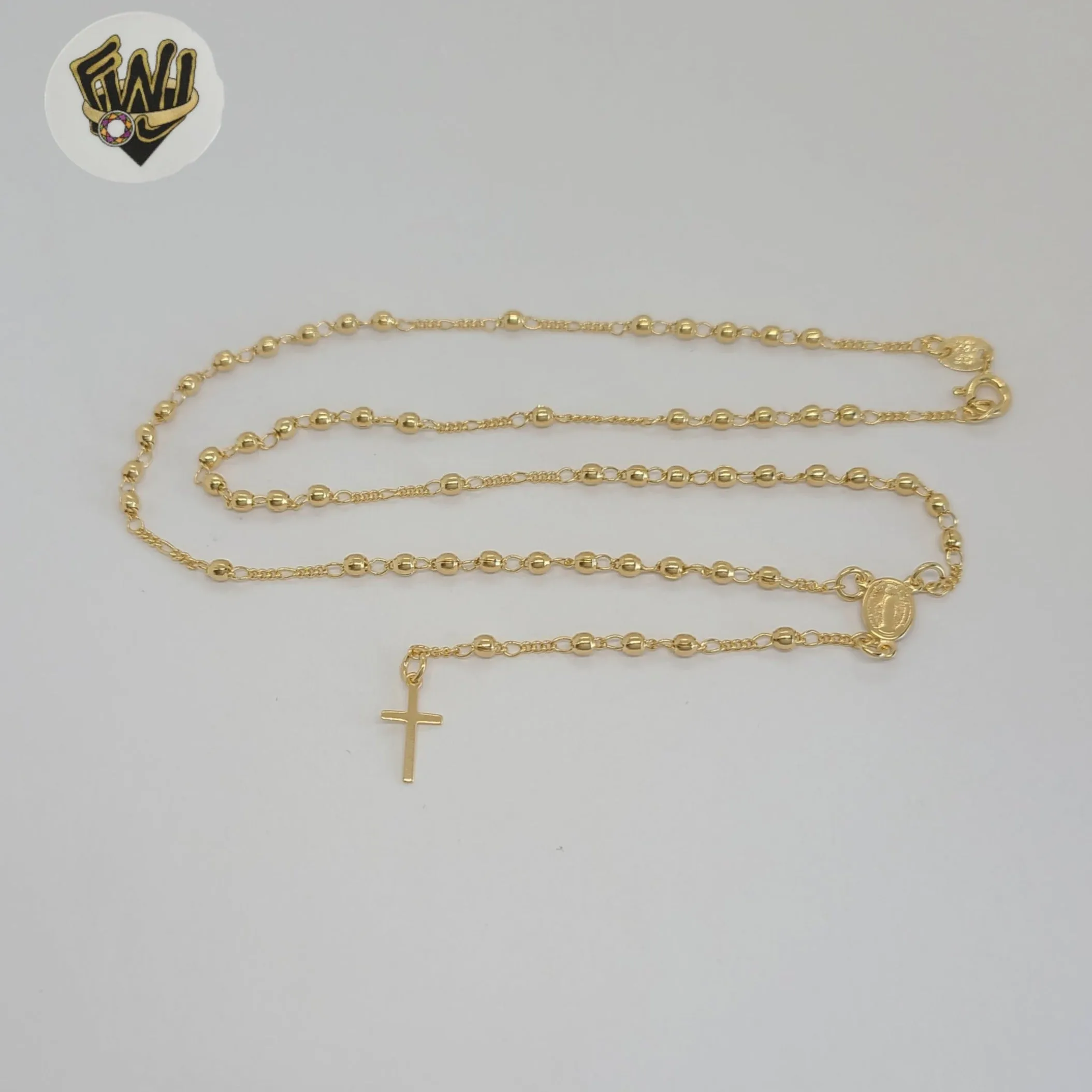 (1-3323-1) Gold Laminate - 2.5mm Virgin Rosary Necklace - 18 - BGF.