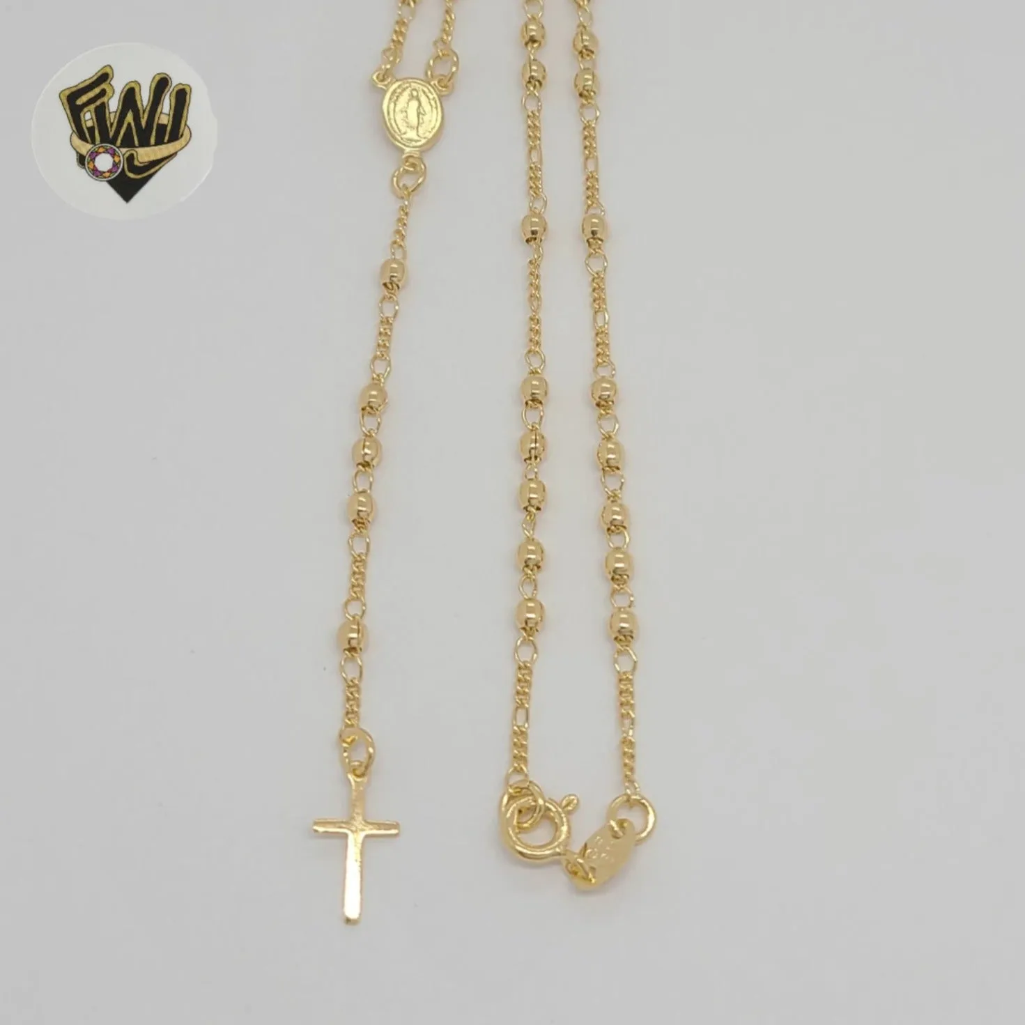 (1-3323-1) Gold Laminate - 2.5mm Virgin Rosary Necklace - 18 - BGF.