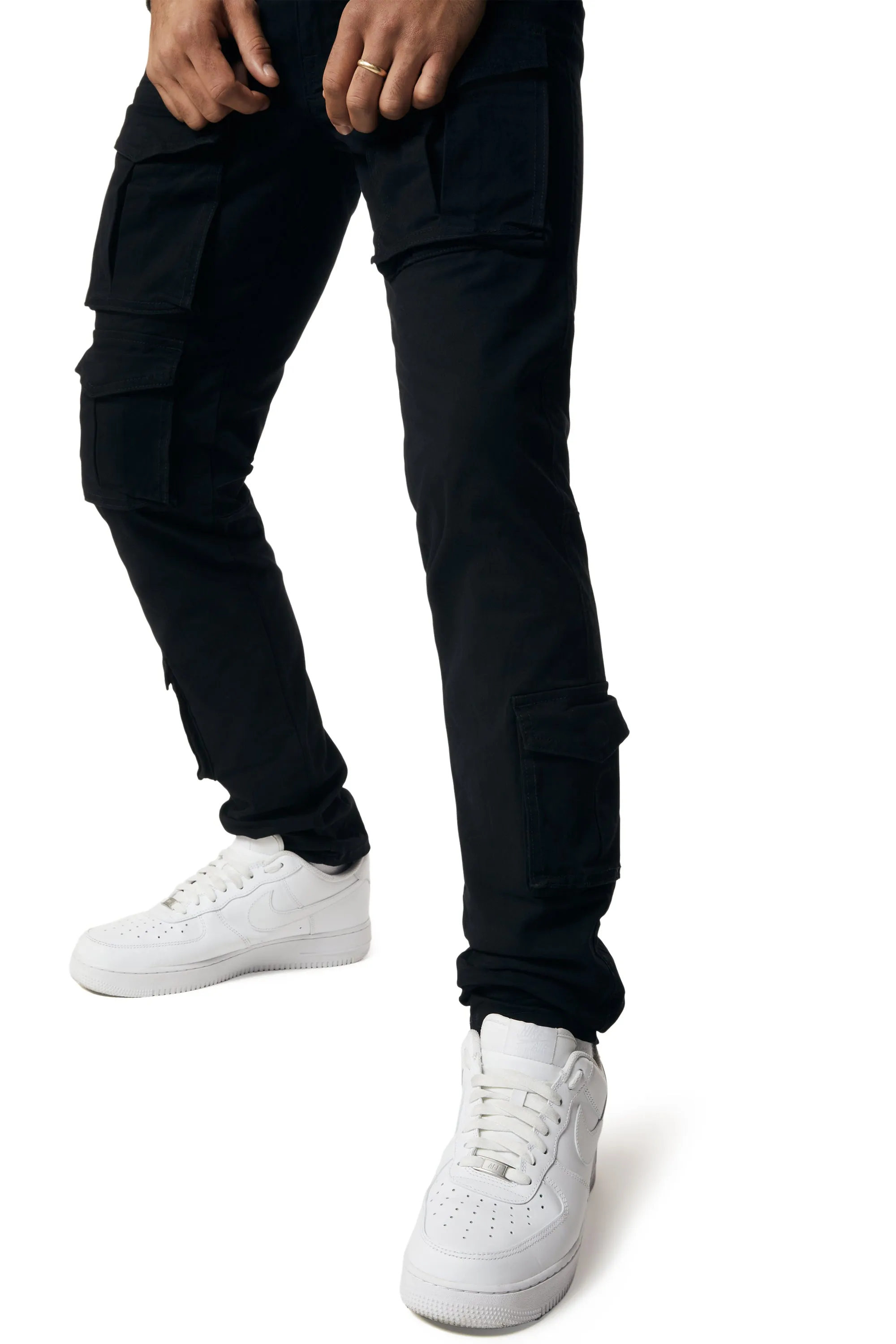 10 Pocket Slim Twill Pants - Black