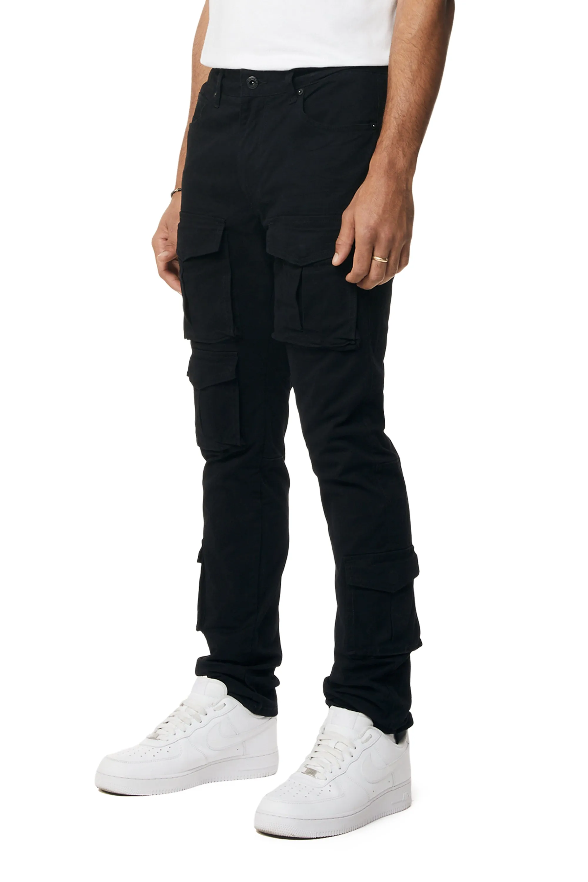 10 Pocket Slim Twill Pants - Black