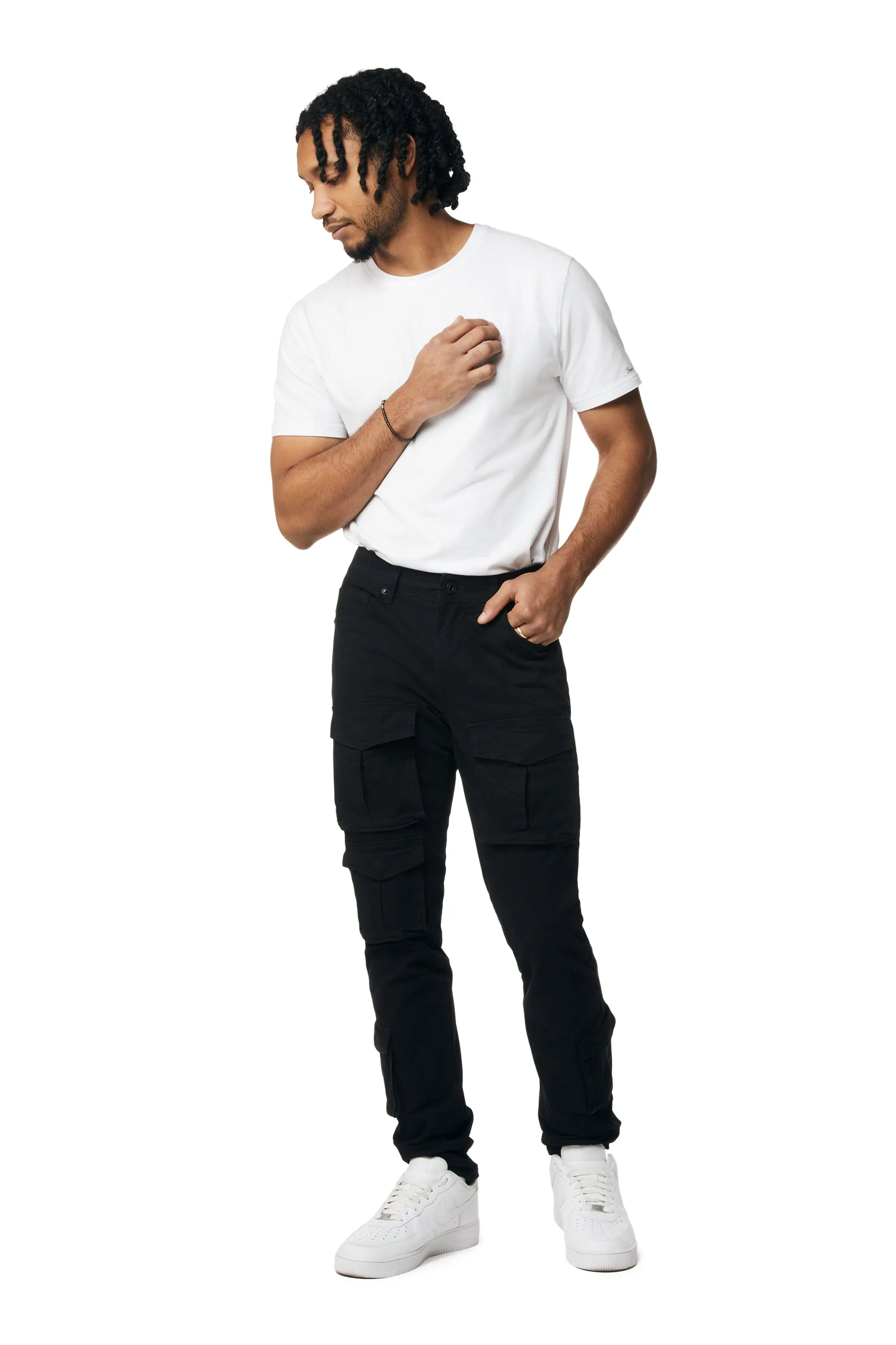 10 Pocket Slim Twill Pants - Black