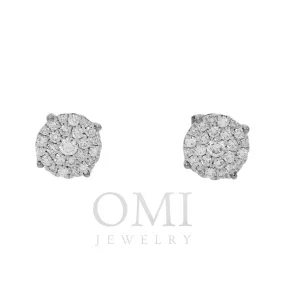 10K GOLD ROUND DIAMOND CLUSTER EARRINGS 1.07 CTW