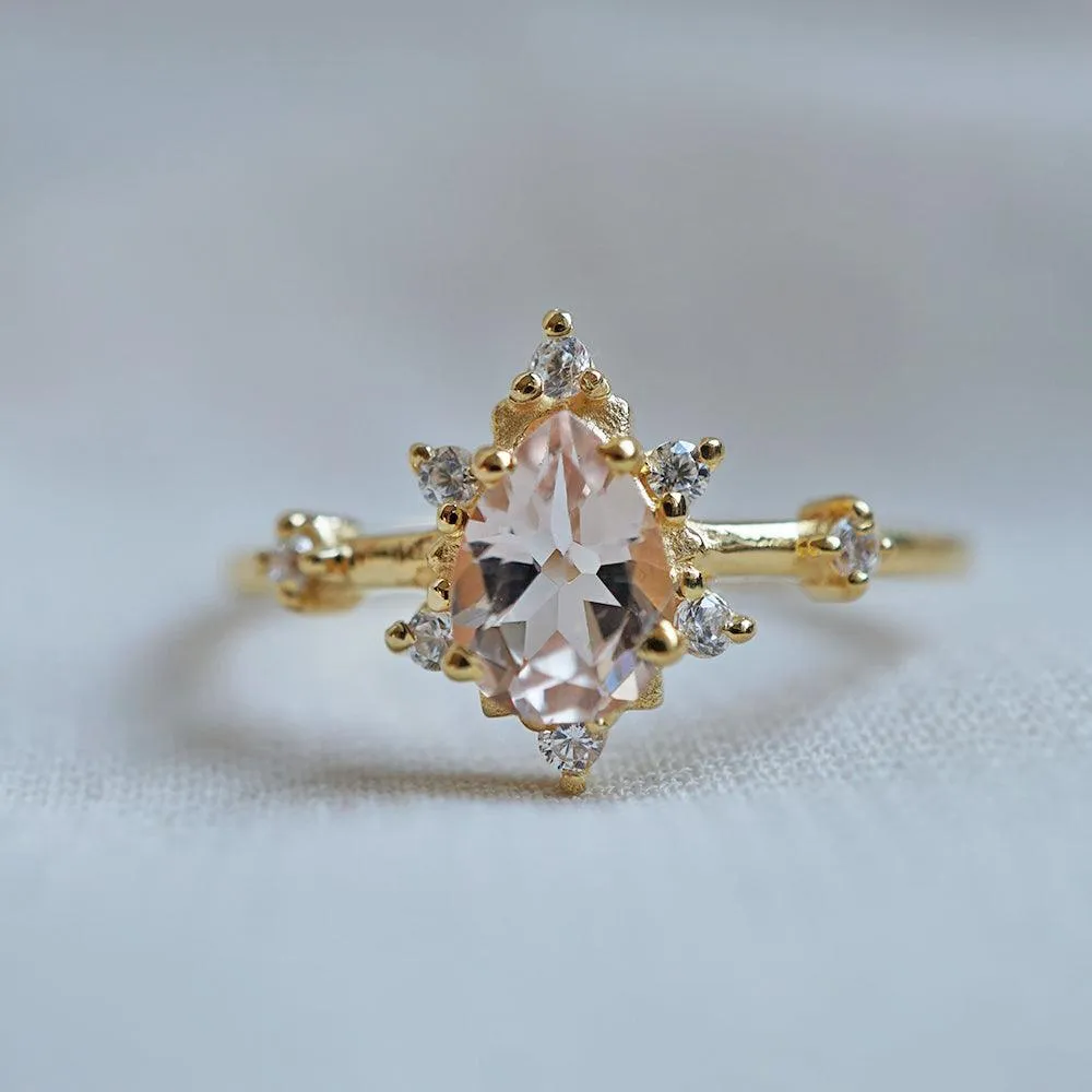 10K Morganite Crush Ring