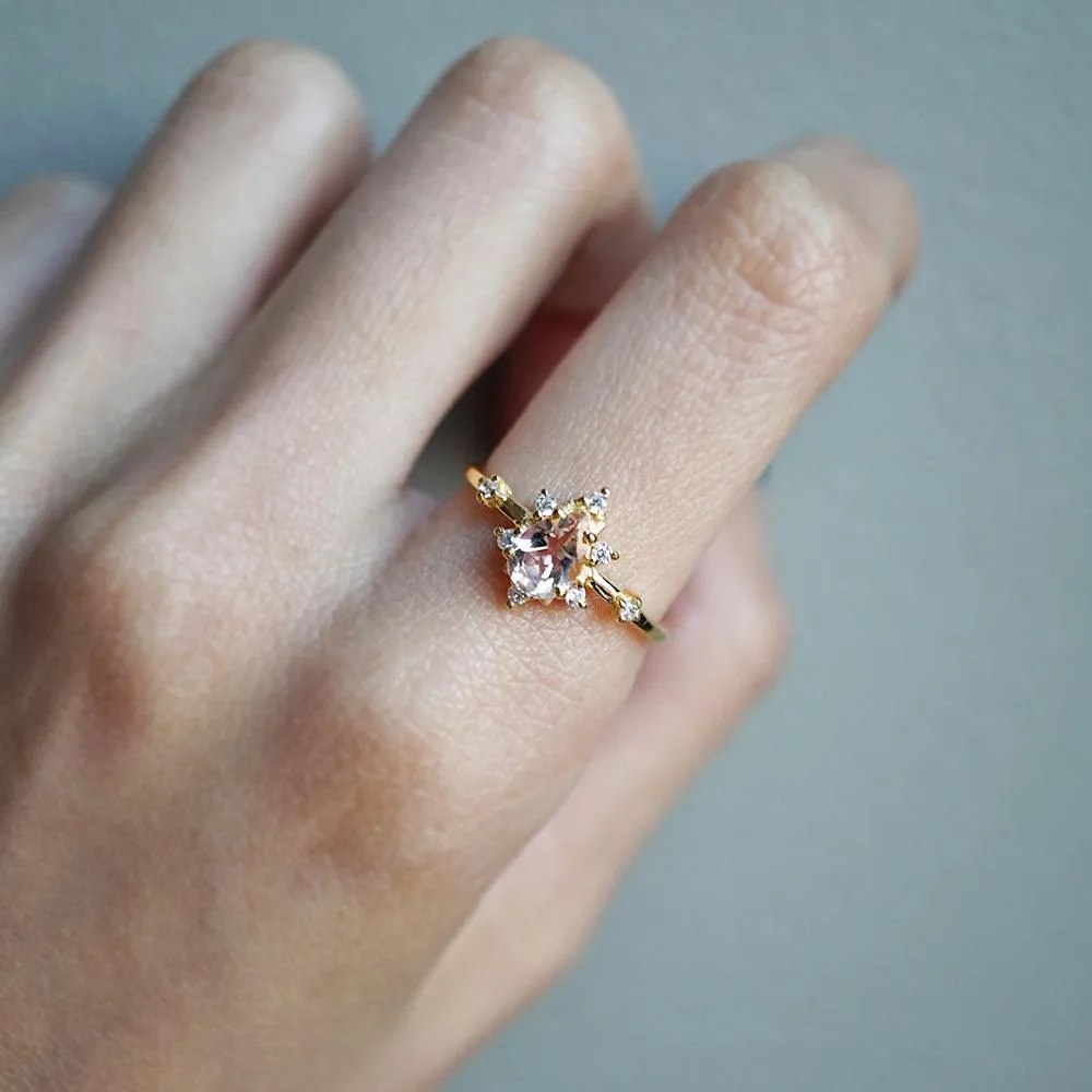 10K Morganite Crush Ring