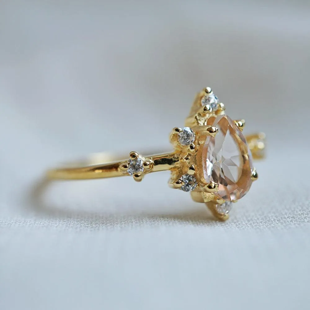 10K Morganite Crush Ring