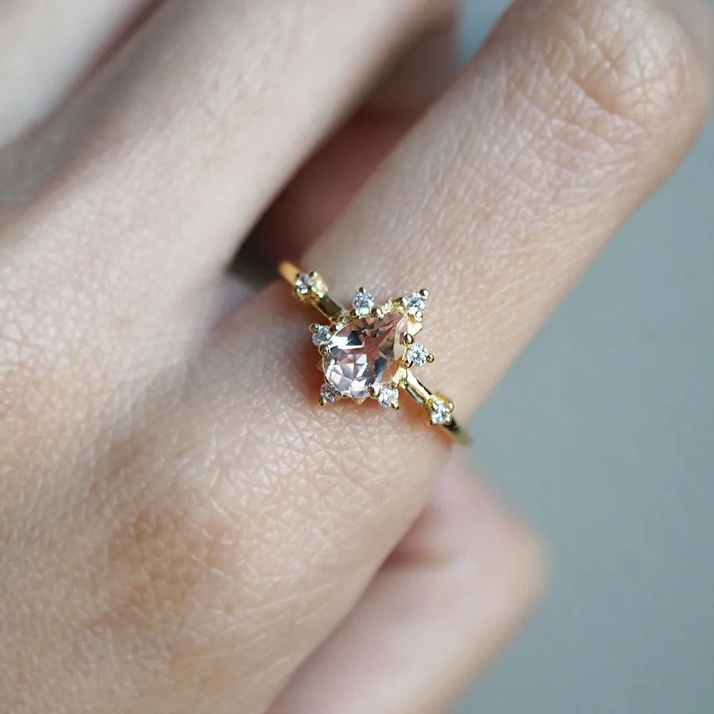 10K Morganite Crush Ring