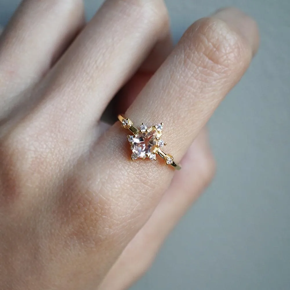 10K Morganite Crush Ring