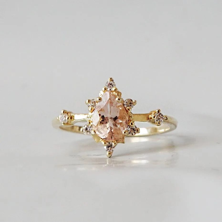 10K Morganite Crush Ring