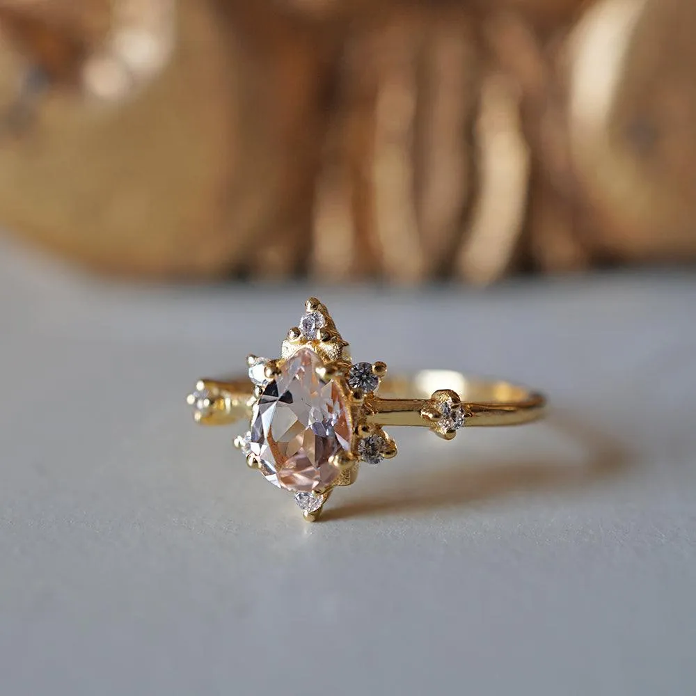 10K Morganite Crush Ring