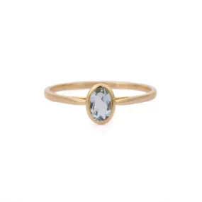 14K Gold Aquamarine Ring