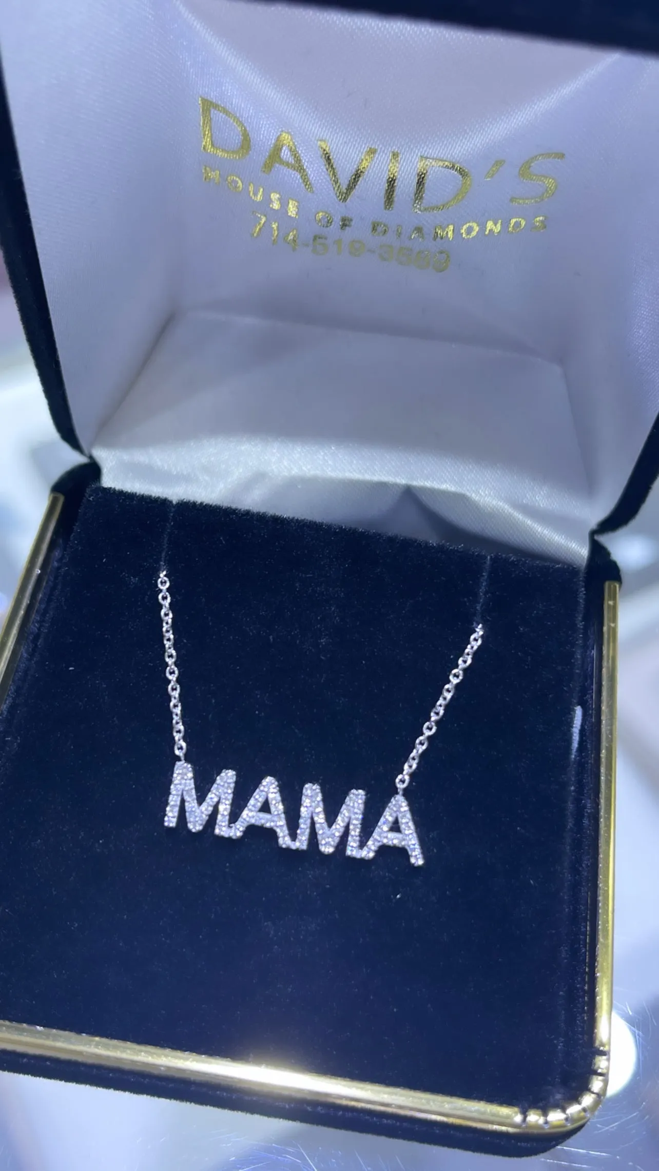 14K Gold MAMA Diamond Pendant