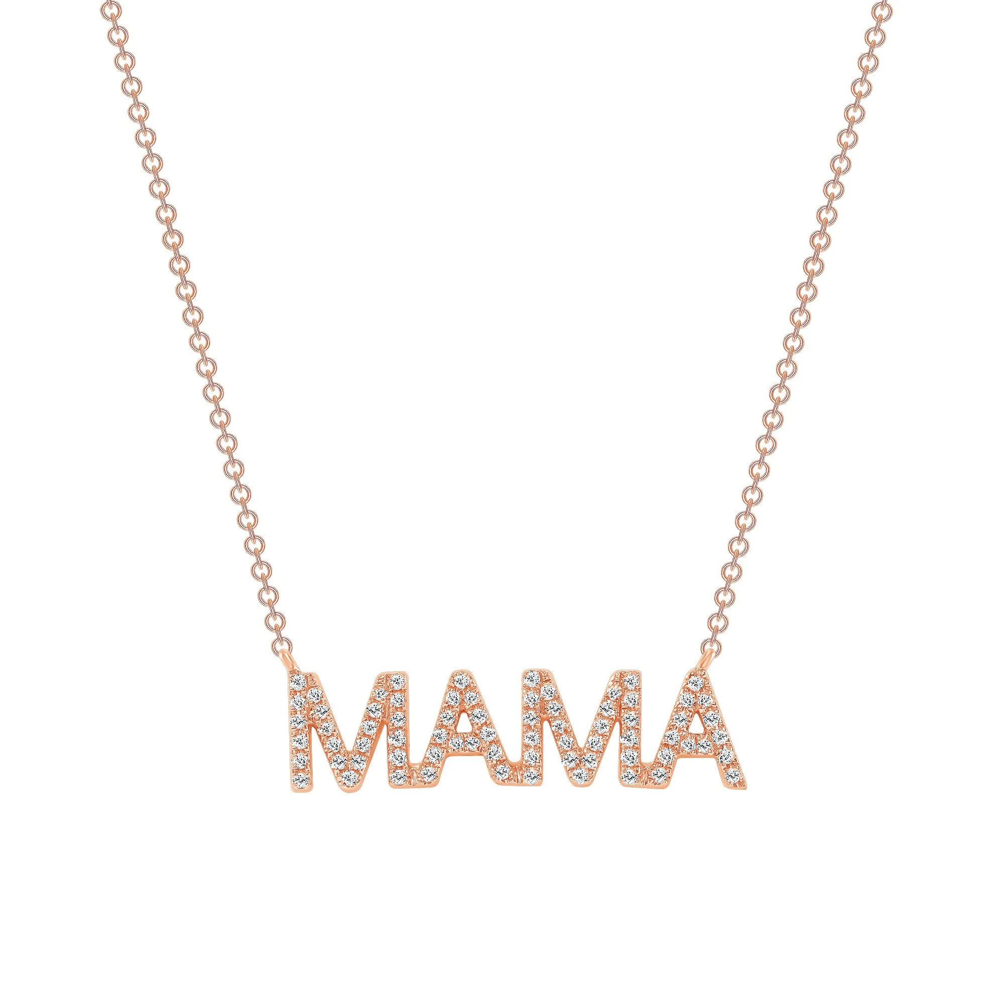 14K Gold MAMA Diamond Pendant