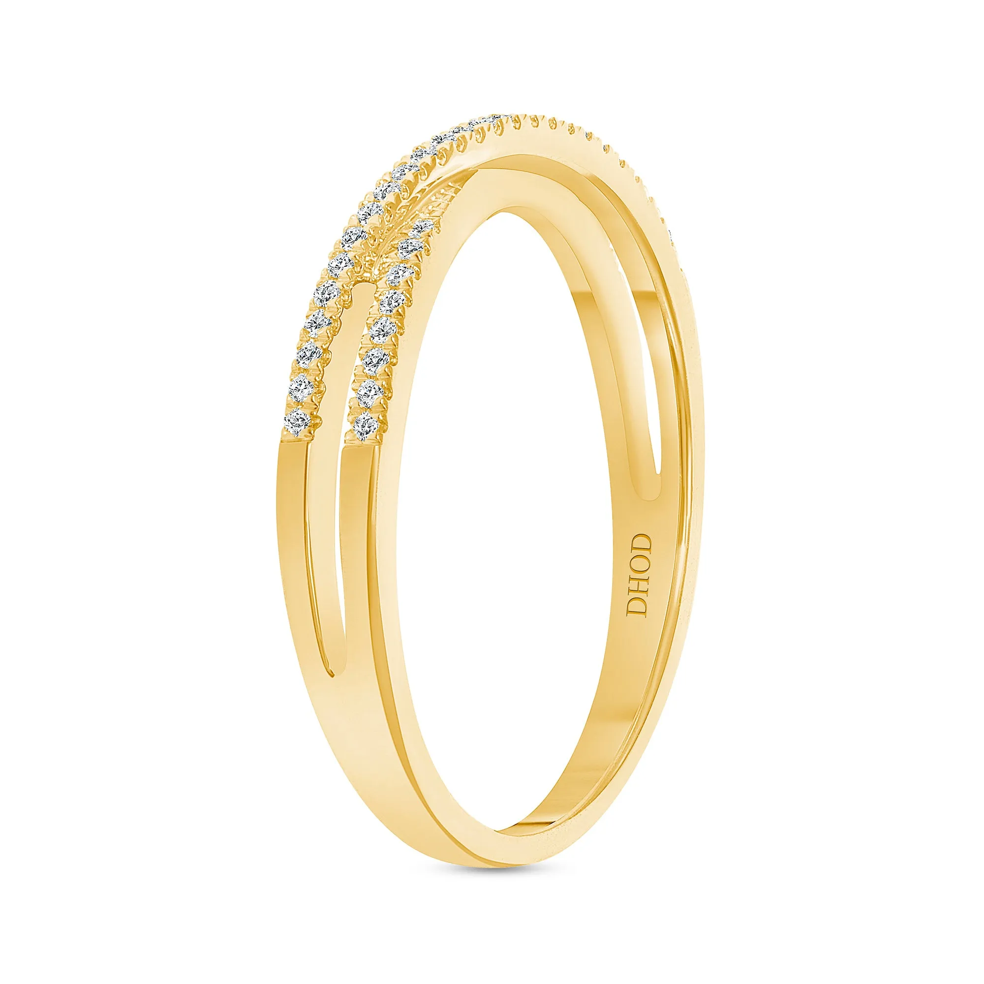 14K Gold X Mini Narrow Diamond Ring