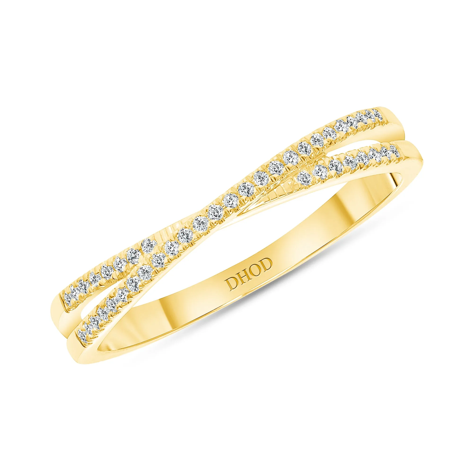 14K Gold X Mini Narrow Diamond Ring