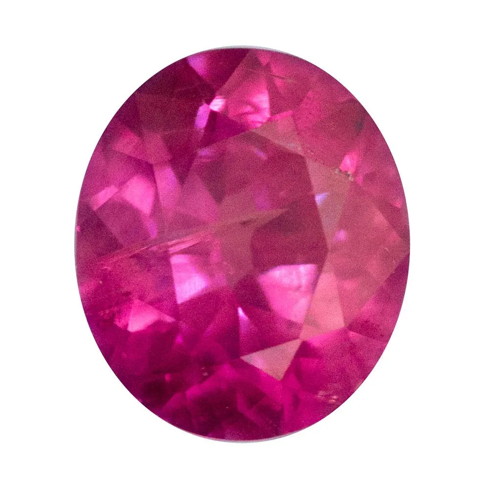 1.61ct Oval Neon Pink Sapphire and Diamond Asymmetrical Ring in 14k Rose Gold