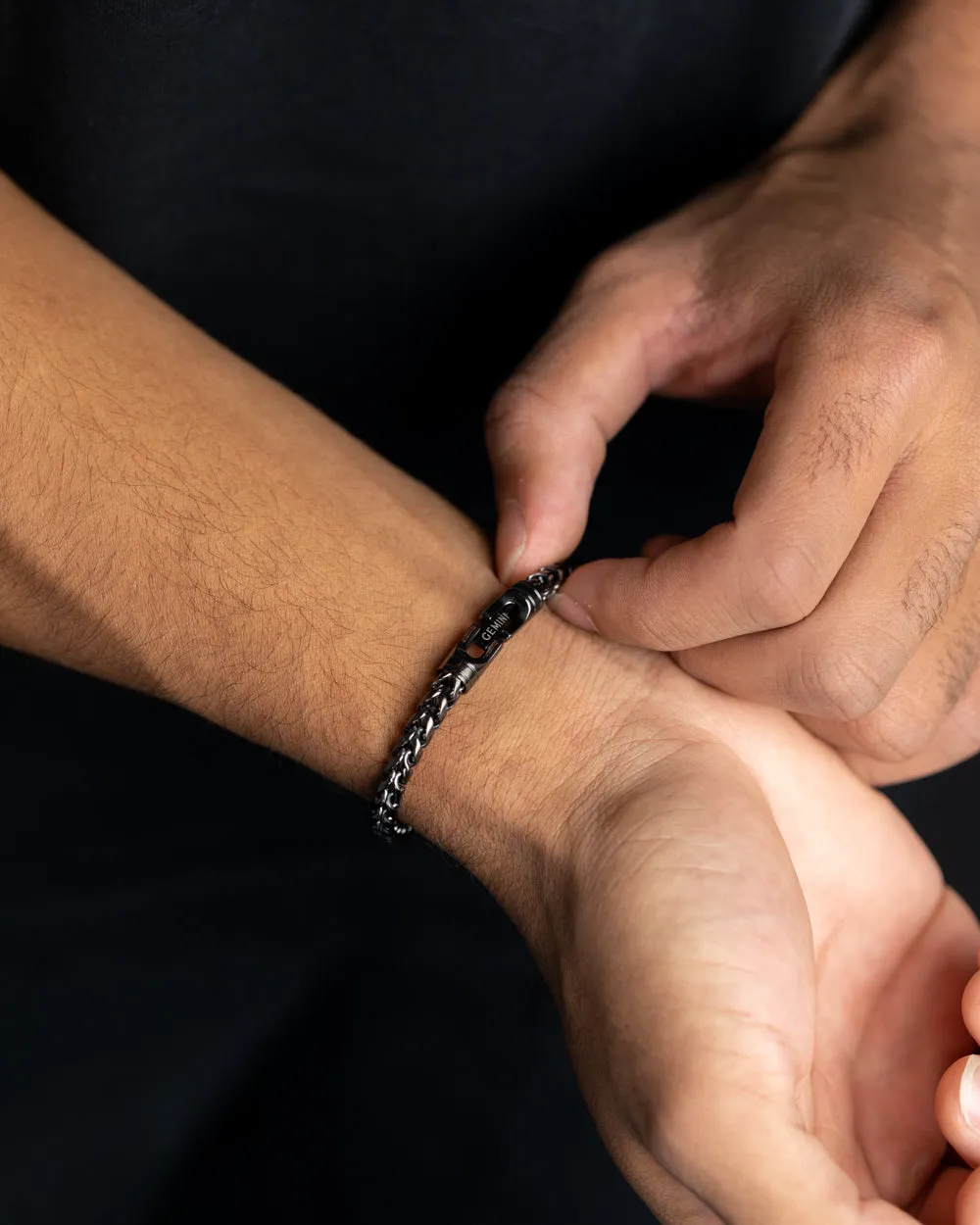 5mm foxtail bracelet in stainless steel with black finish