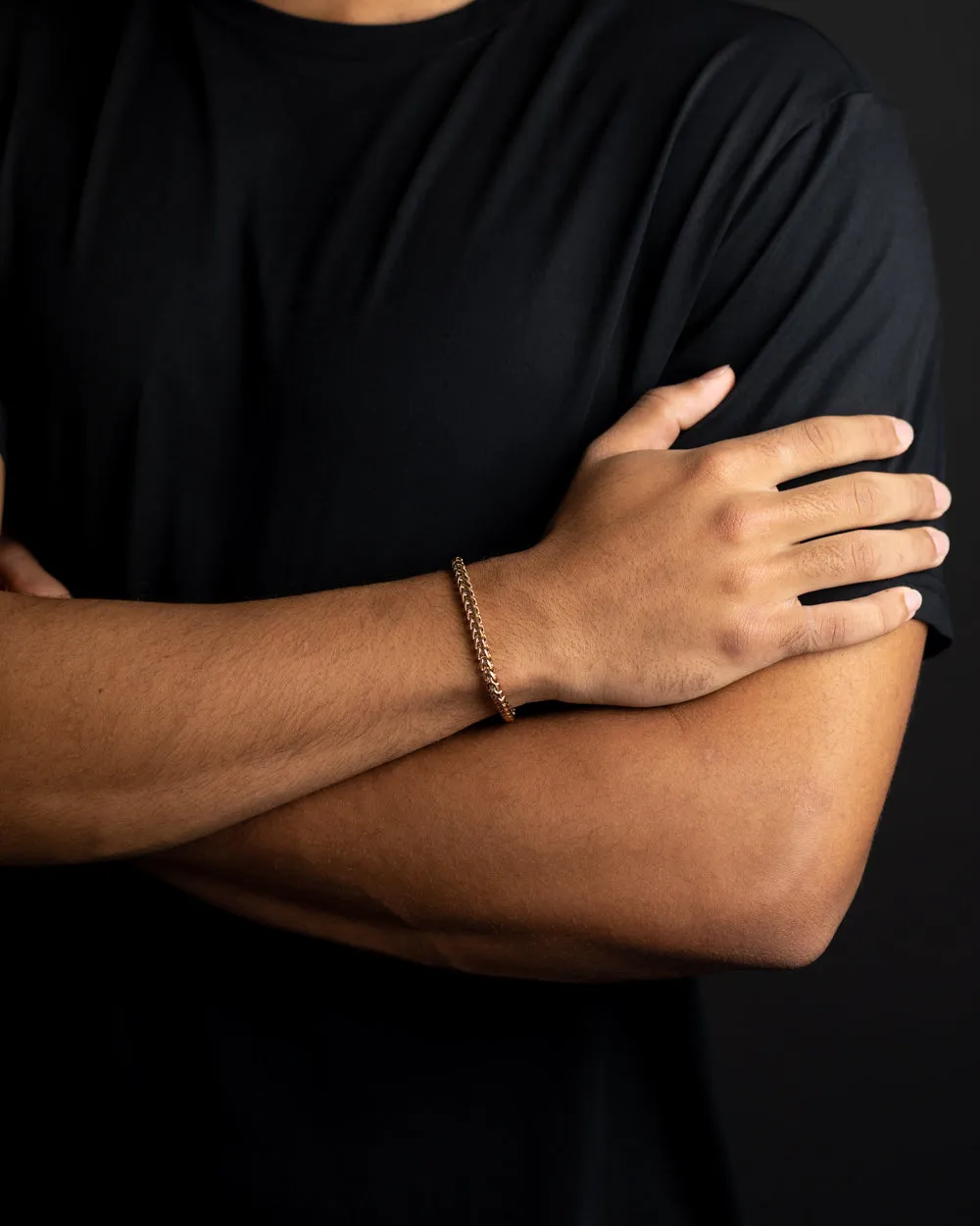 5mm foxtail bracelet in stainless steel with bronze plated finish