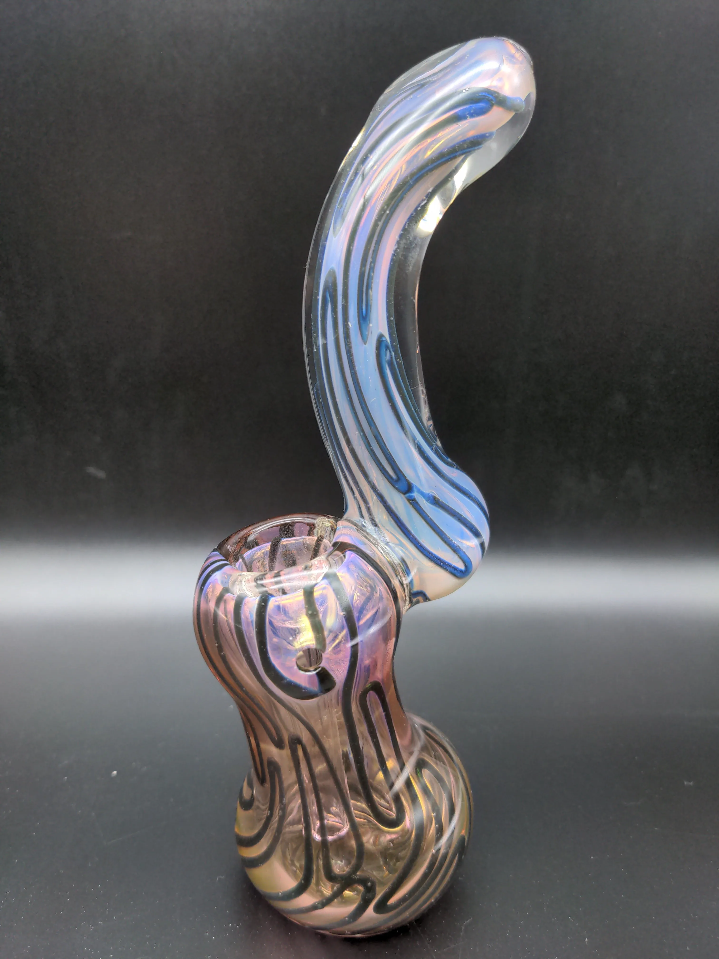 6.5 Gold Fume Bubbler with Color Lines