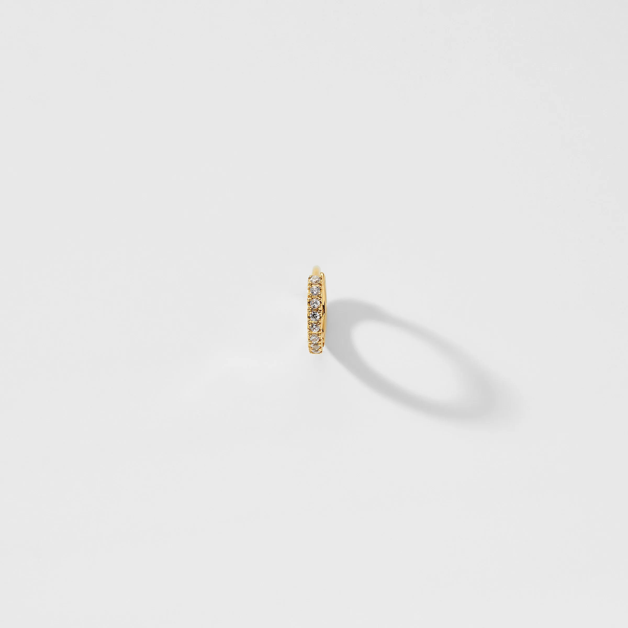 8MM PAVE DIAMONDS 14KT GOLD HUGGIE EARRING