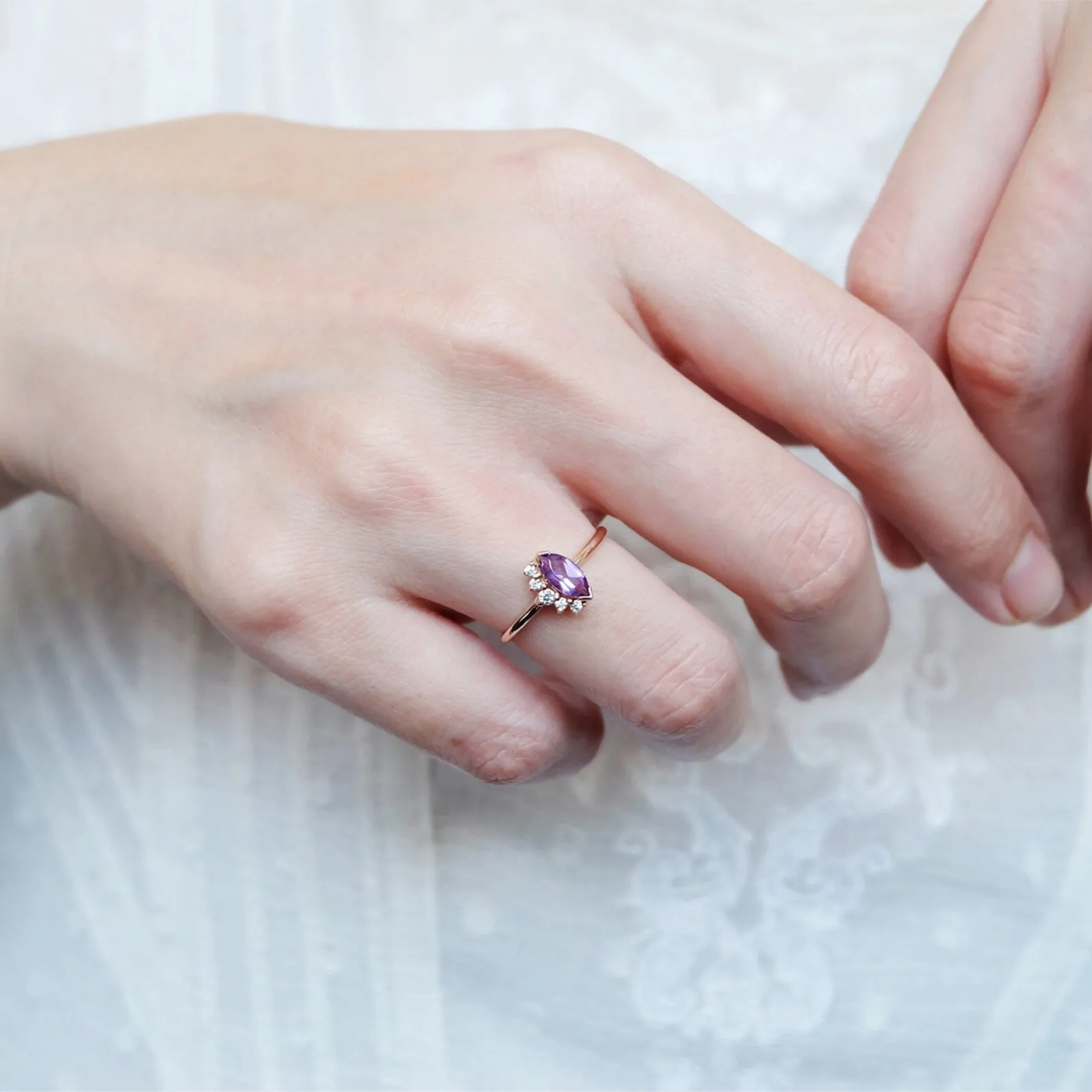 Amethyst Diamond Ring Prospere