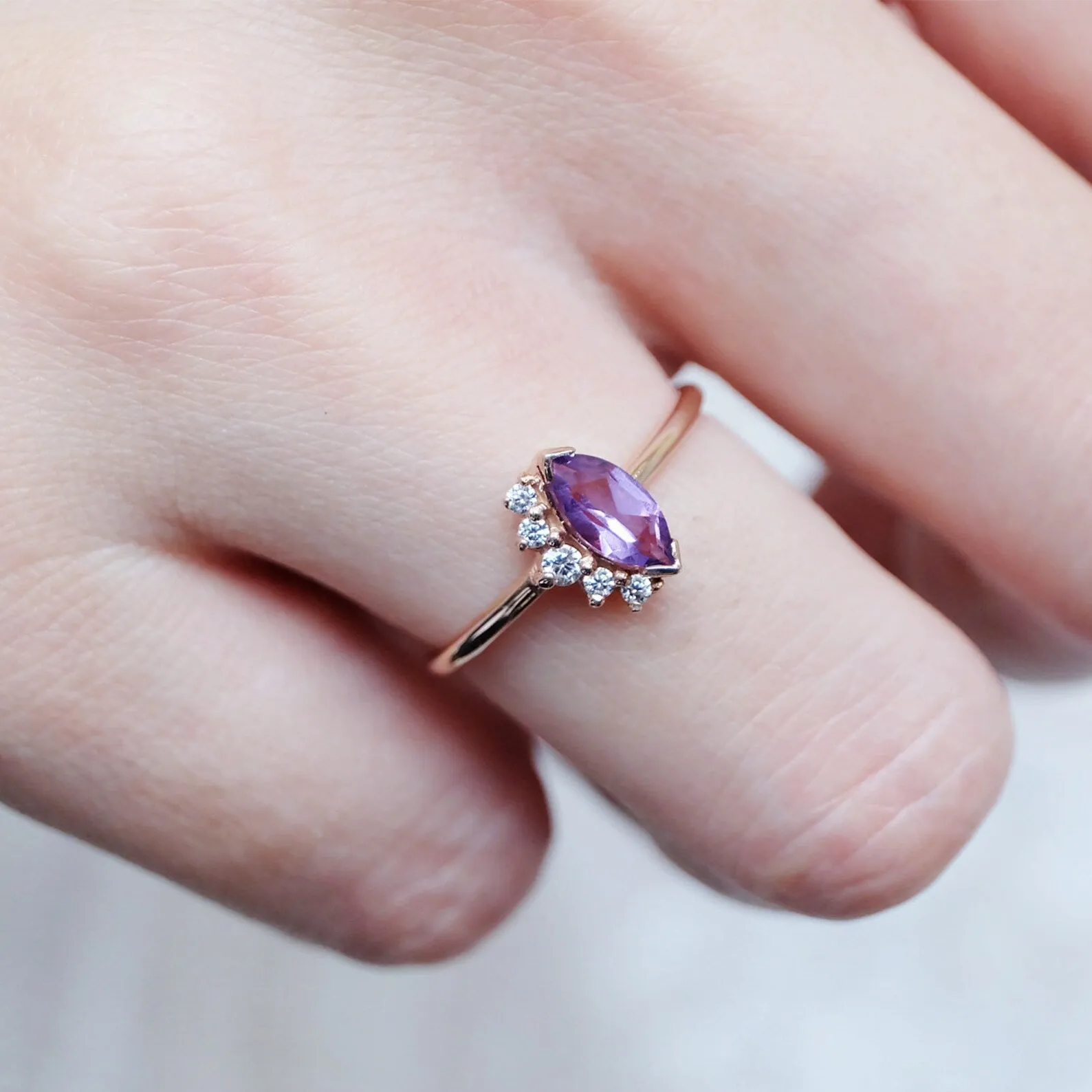 Amethyst Diamond Ring Prospere