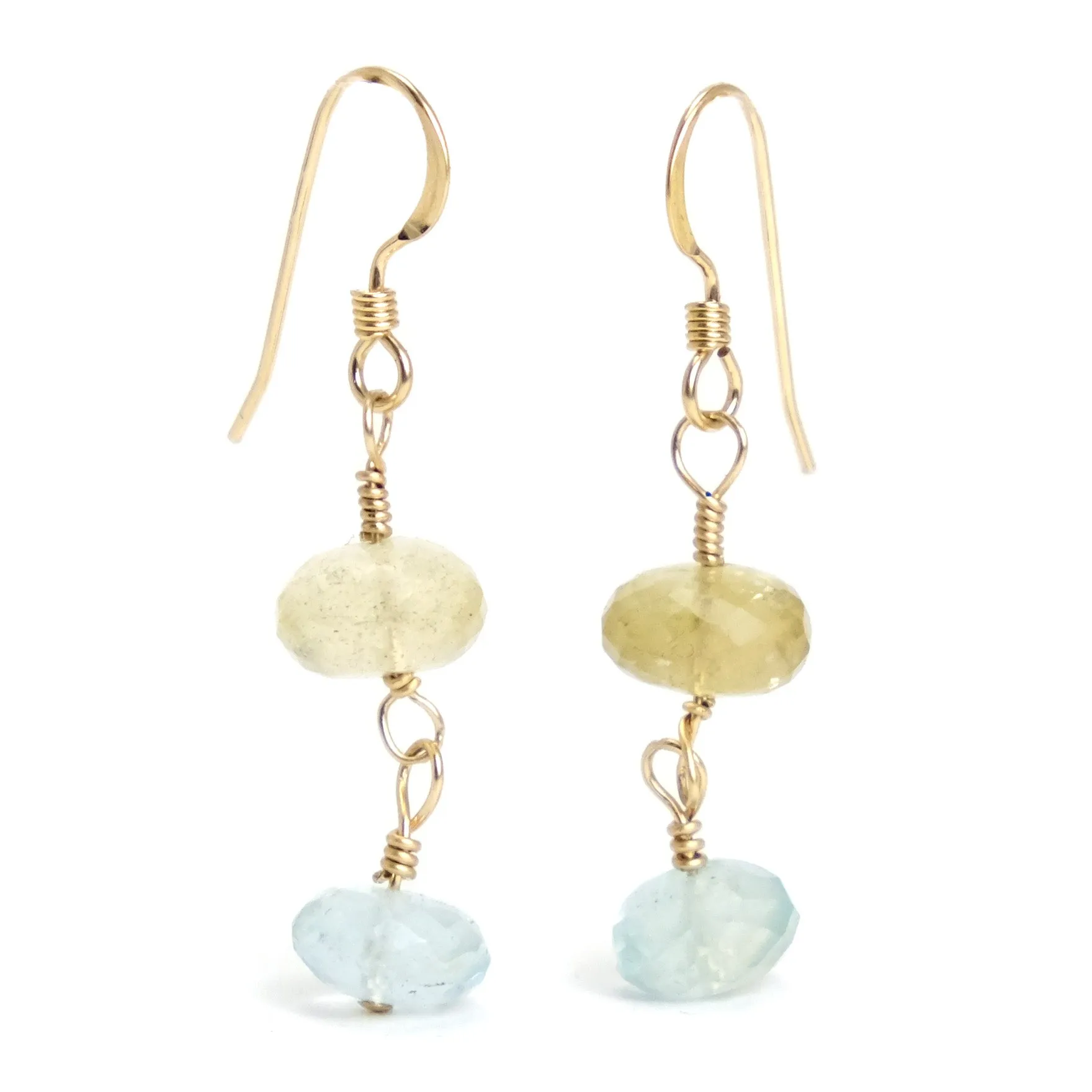 Aquamarine Earrings with Gold Filled Earwires