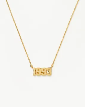 Birth Year Necklace  - Year 1993 | 18ct Gold Plated Vermeil