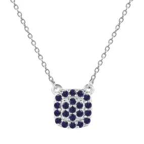 Blue Sapphire Encrusted Pendant Necklace