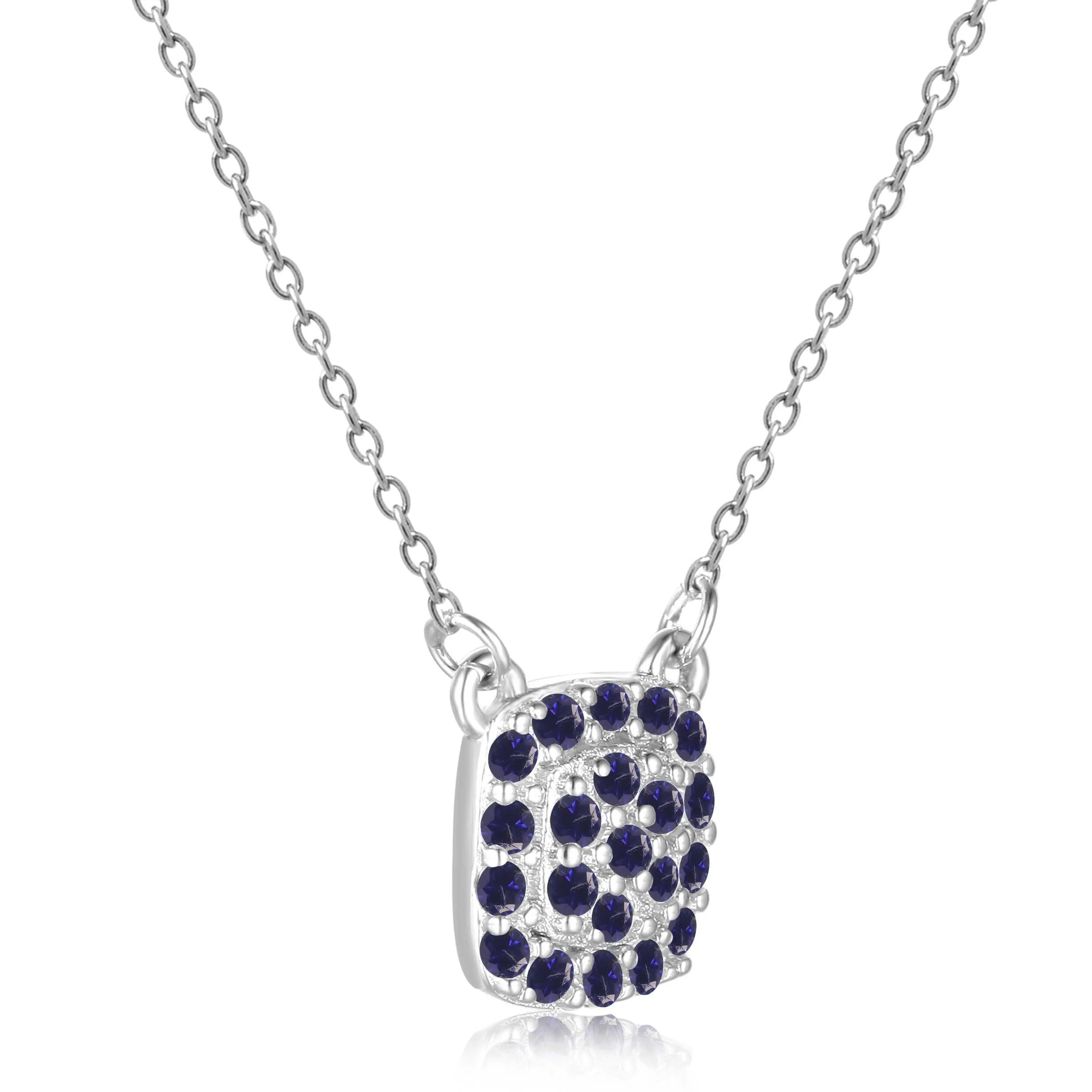 Blue Sapphire Encrusted Pendant Necklace