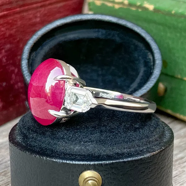 Burmese Ruby & Diamond Ring