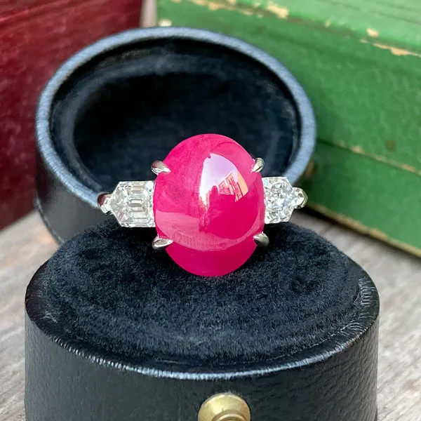 Burmese Ruby & Diamond Ring