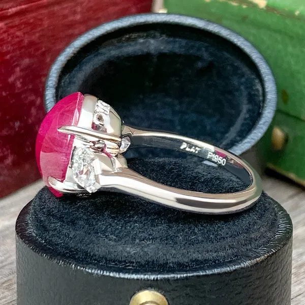 Burmese Ruby & Diamond Ring