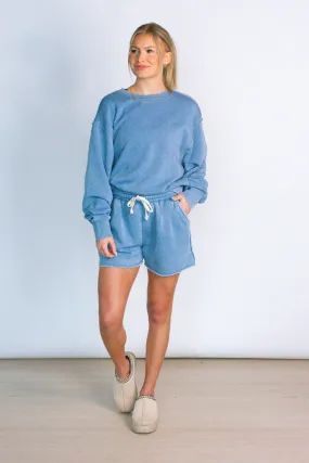 Comfy Perfection Gray Blue Sweatshirt Top