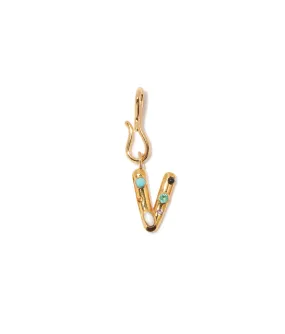 Confetti Letter “V” Mood Charm