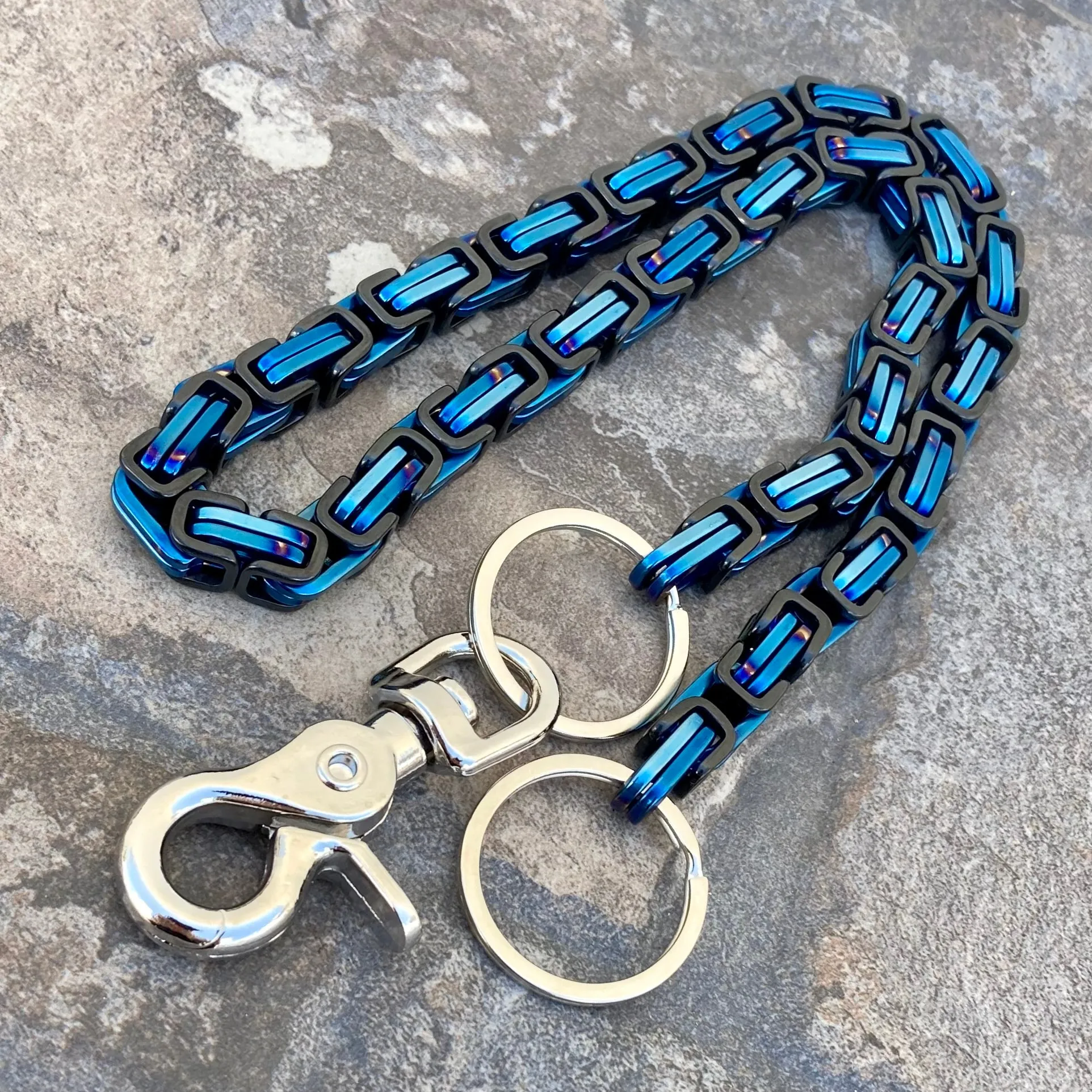 Daytona - Blue & Black - Wallet Chain Heritage - 1/2 inch wide