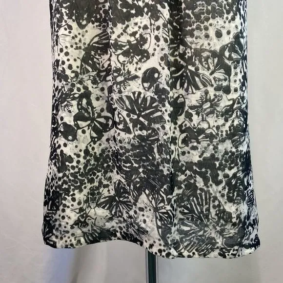 DerekLamBlack Butterfly Print Dress w/ Ruffle Top