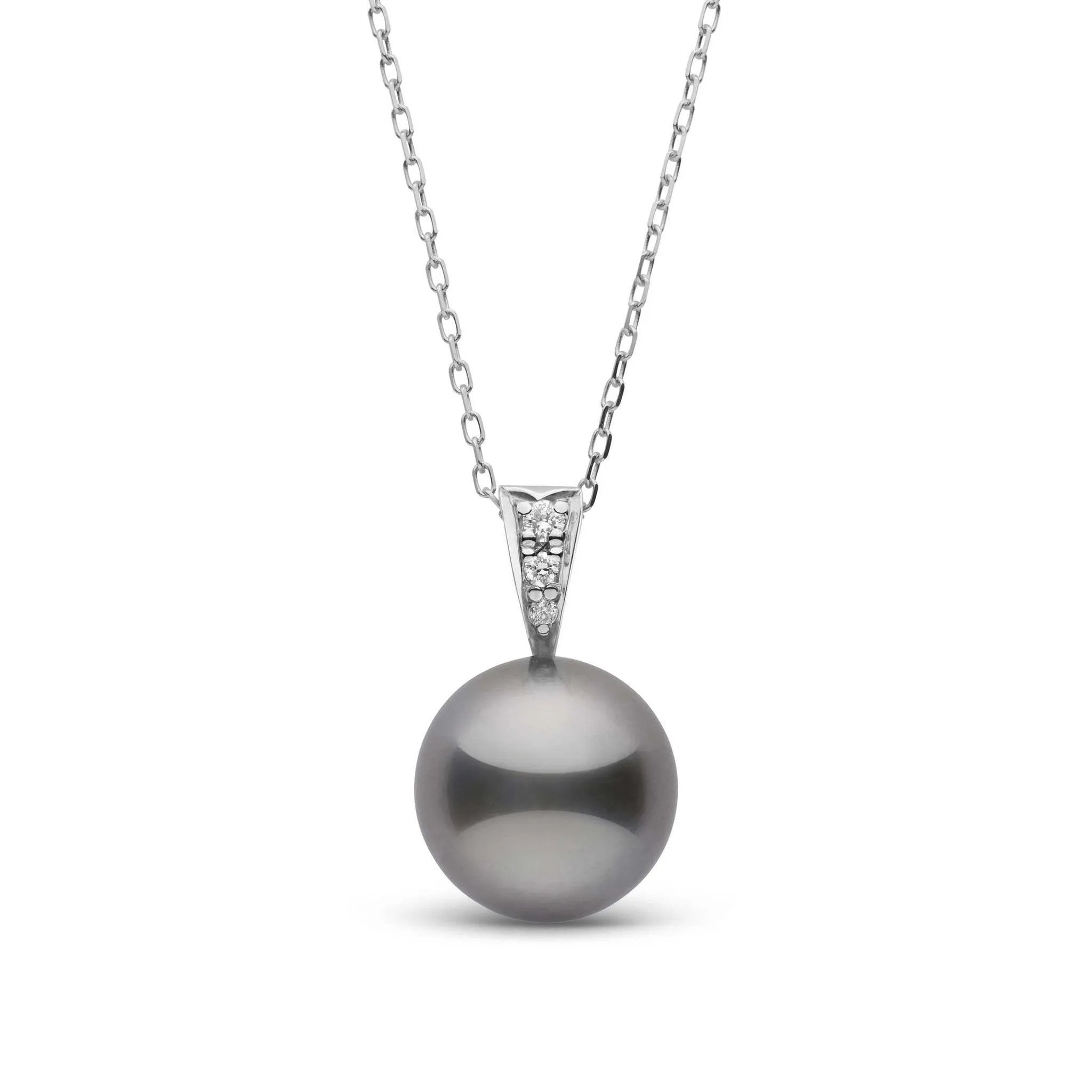 Desire Collection 10.0-11.0 mm Tahitian Pearl and Diamond Pendant