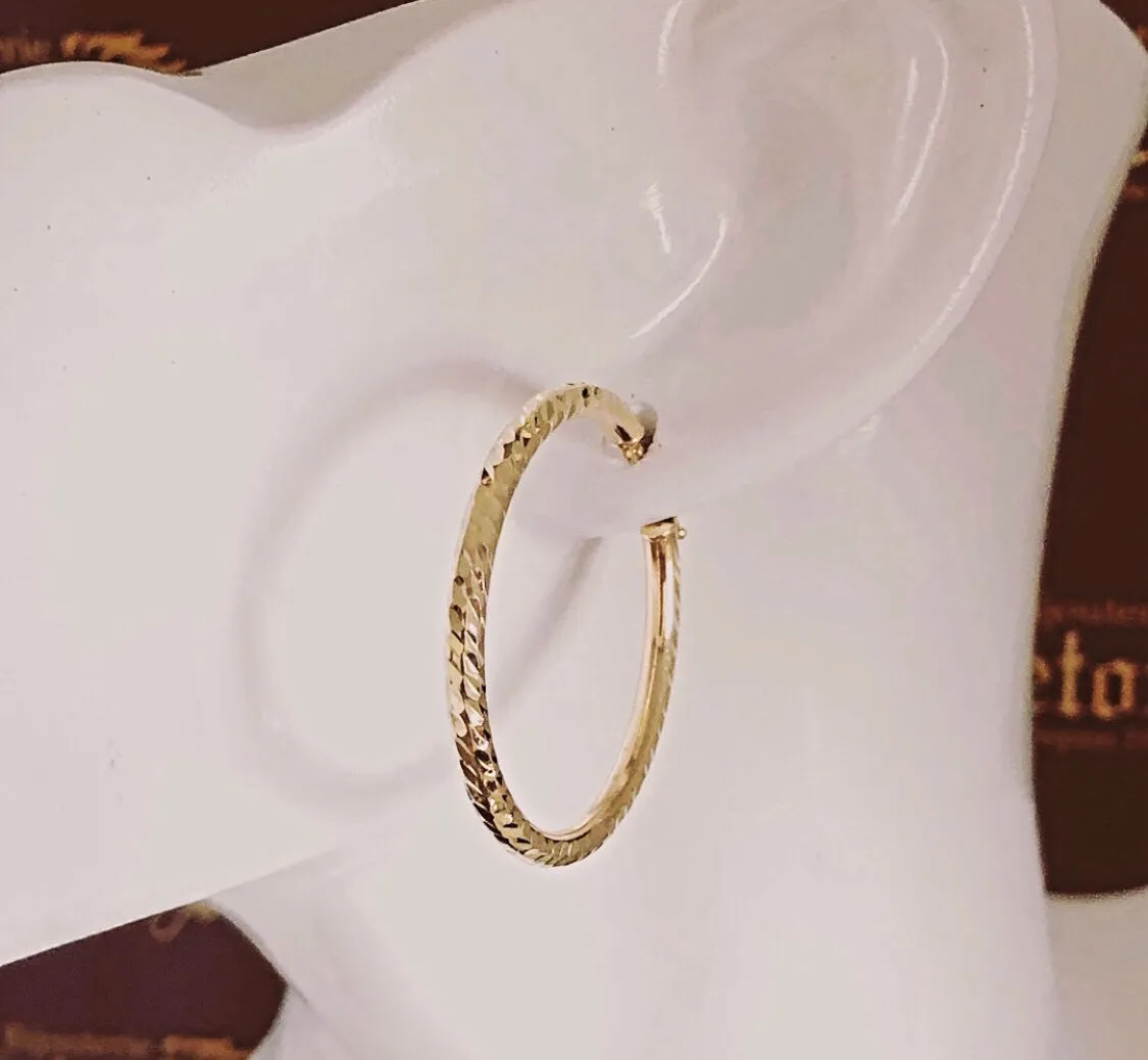 Diamond cut hoops