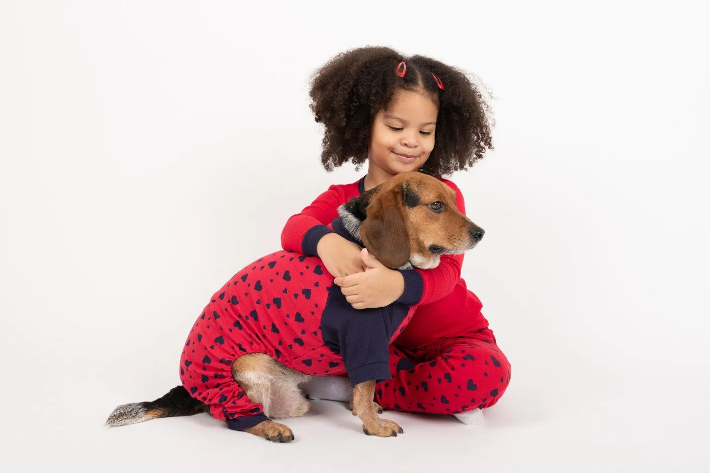 Dog Dark Navy Hearts Pajamas