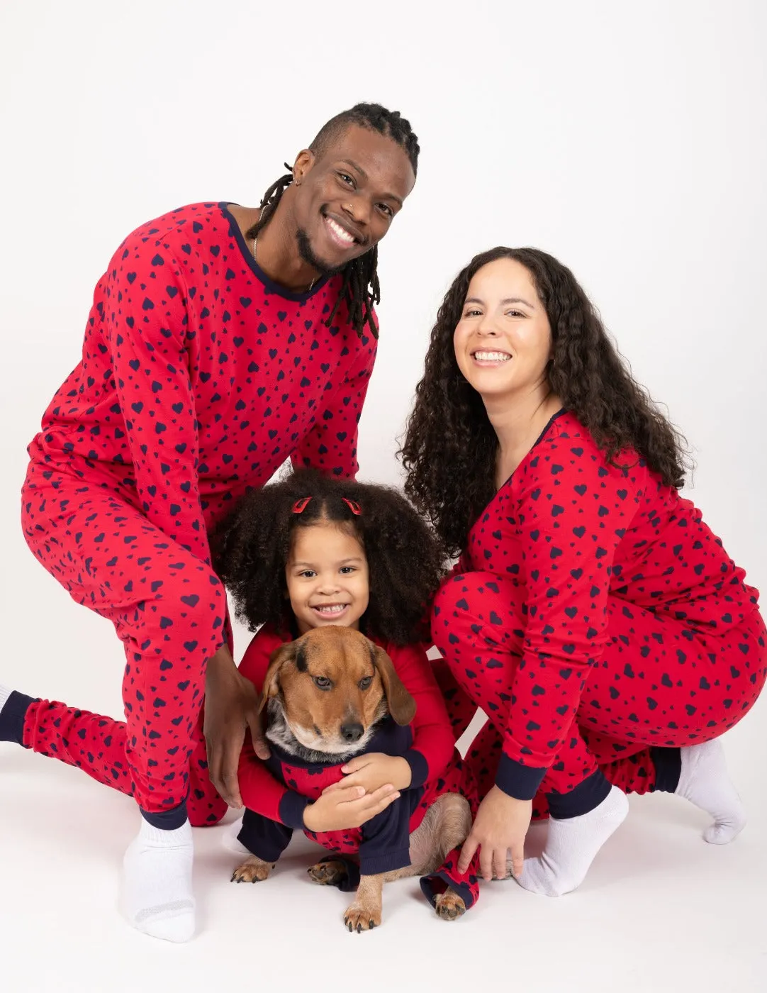 Dog Dark Navy Hearts Pajamas