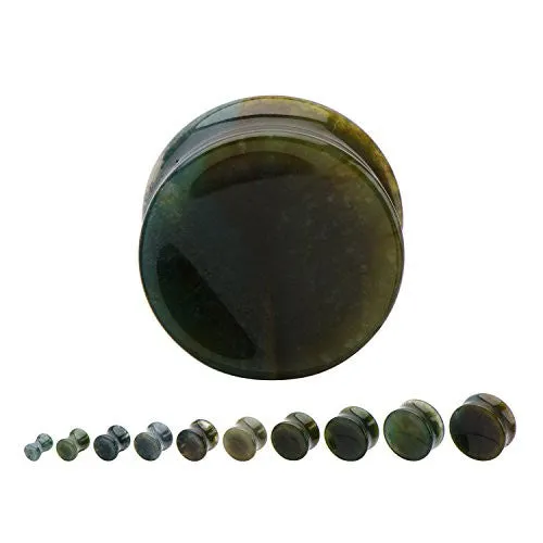 Double Flared Moss Agate Saddle WildKlass Plugs