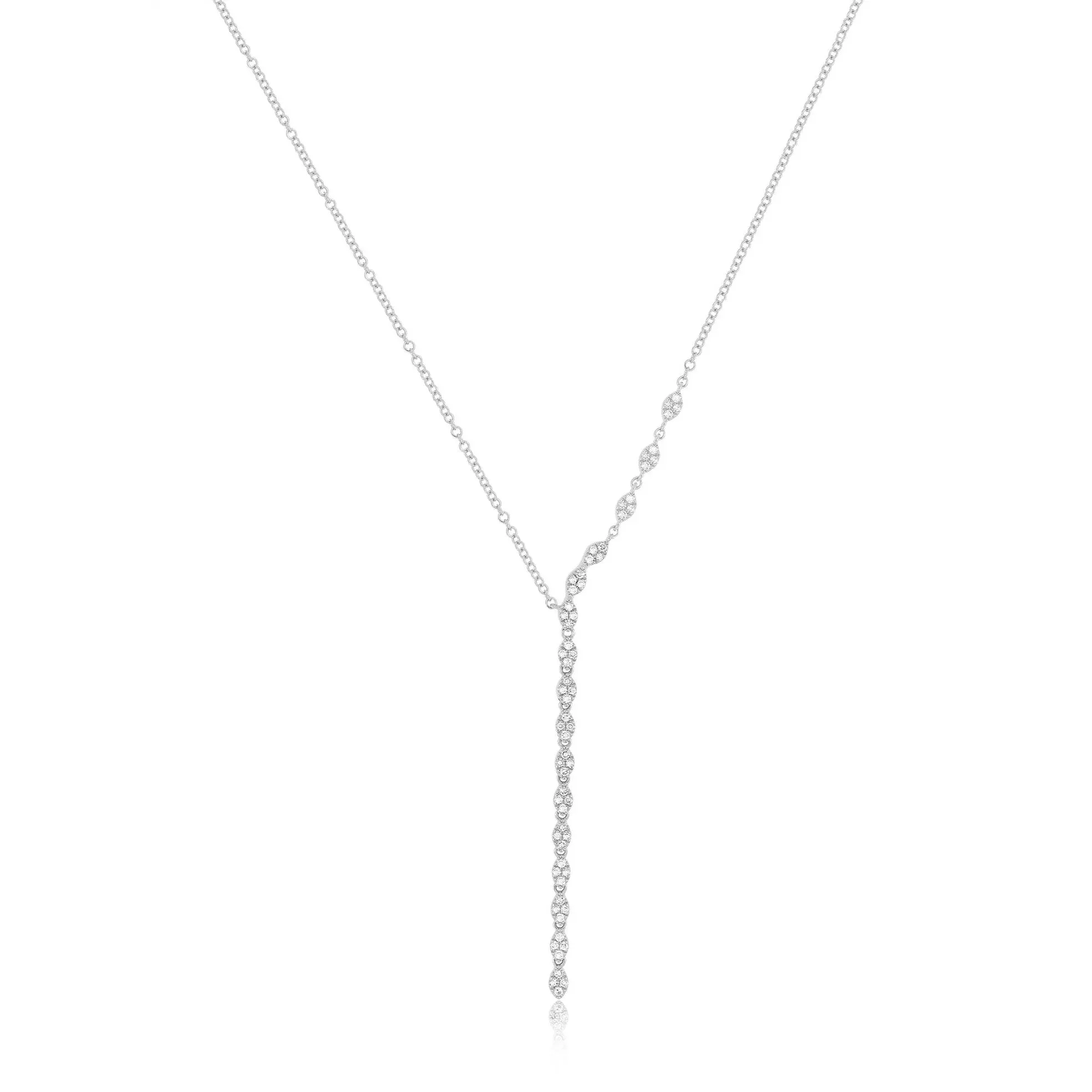 EF Collection - Diamond Waterfall Necklace, White Gold