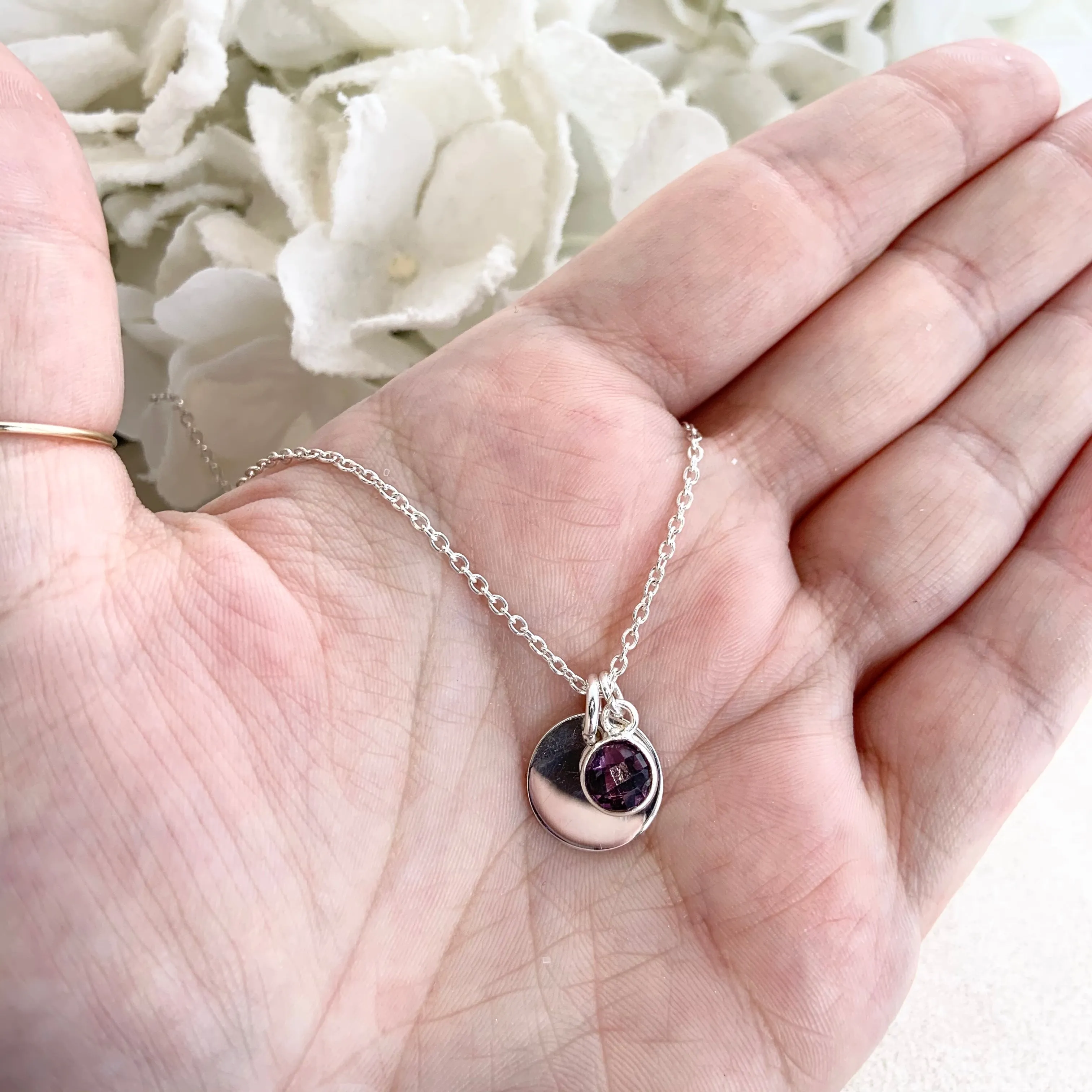 Engravable Circle- Sterling Silver Necklace