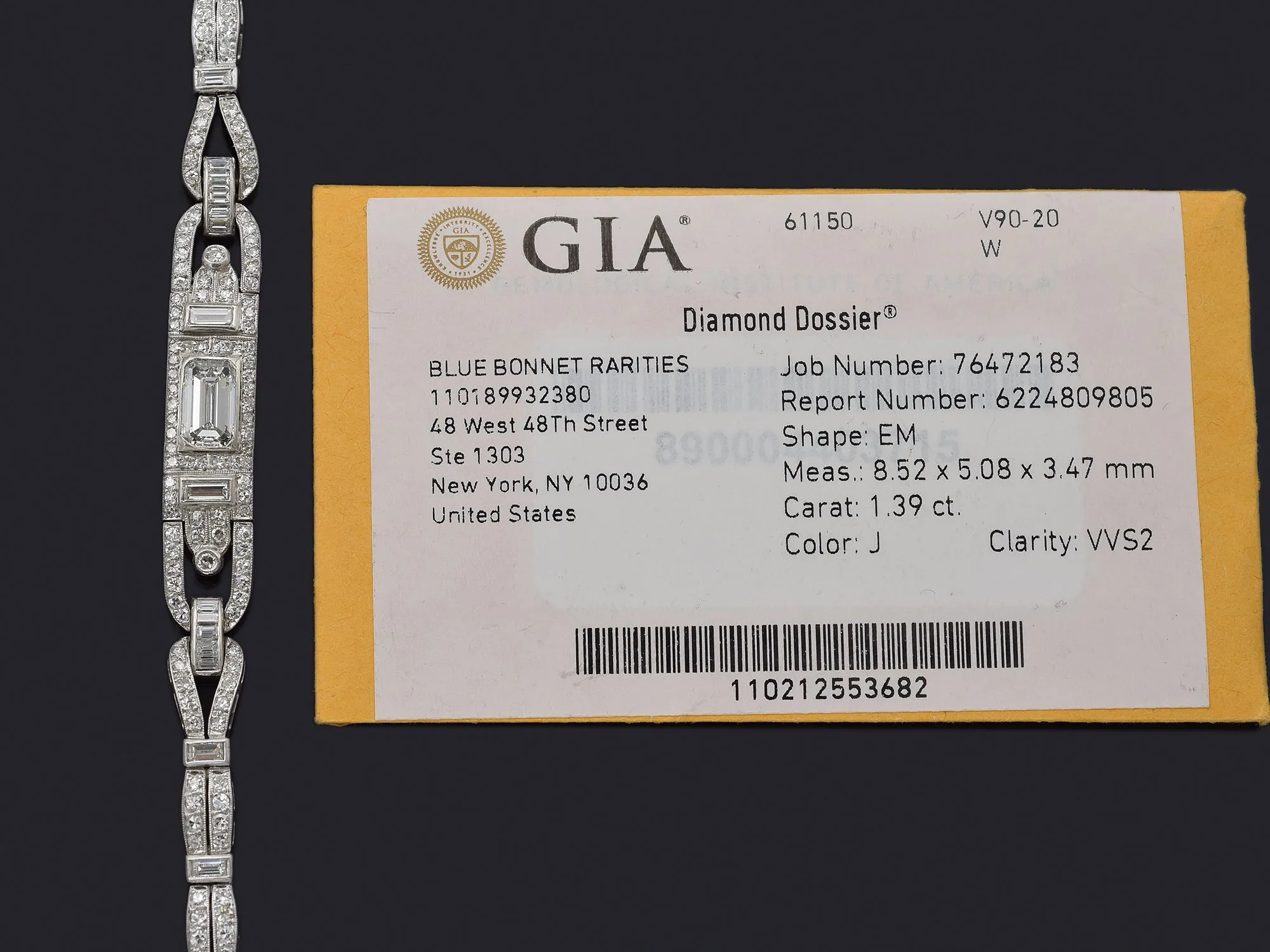 GIA Antique Art Deco Platinum 5.90 TCW Diamond Tennis Bracelet