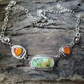 Green Turquoise Carnelian Necklace