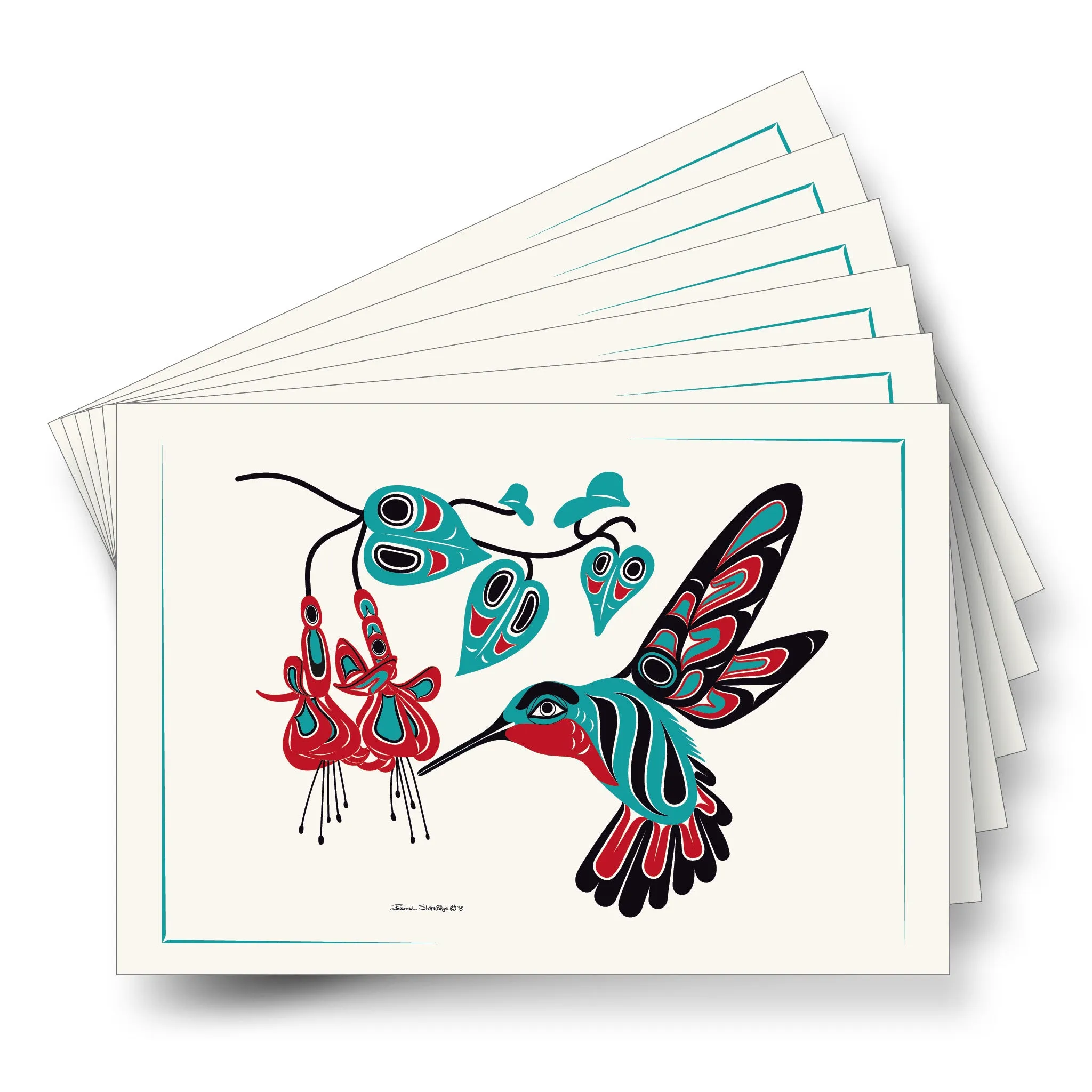 Hummingbird & Fuchsia - Formline Art Cards