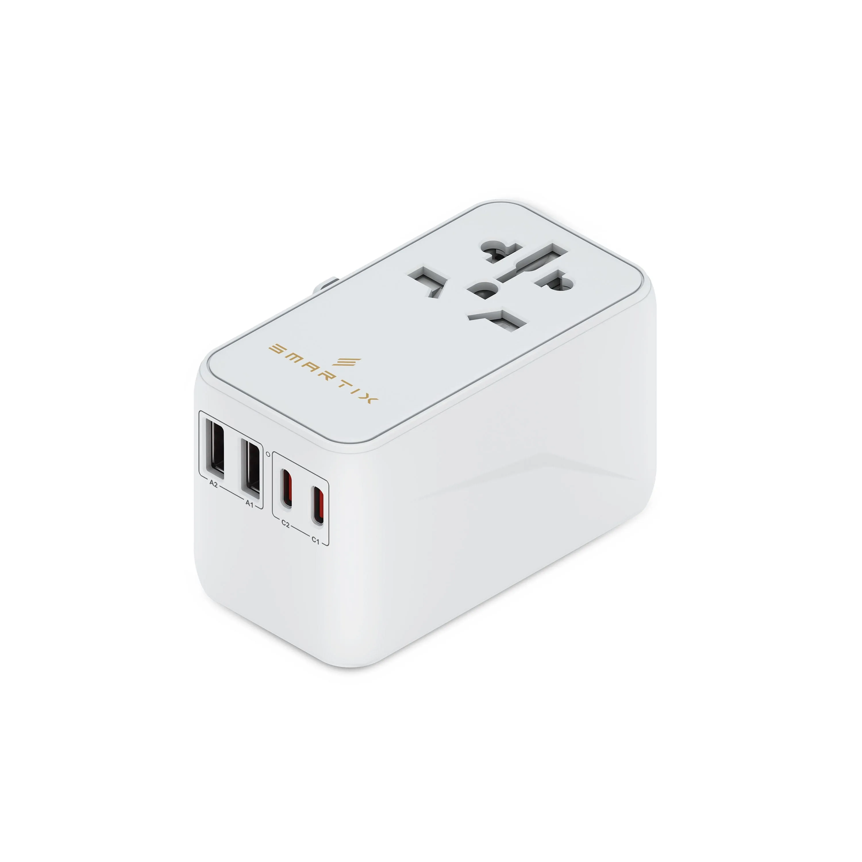 International Travel Adapter 100W - 100W USB-C 3.0 PD, 2x100W USB-C PD , 2x18W USB-A QC