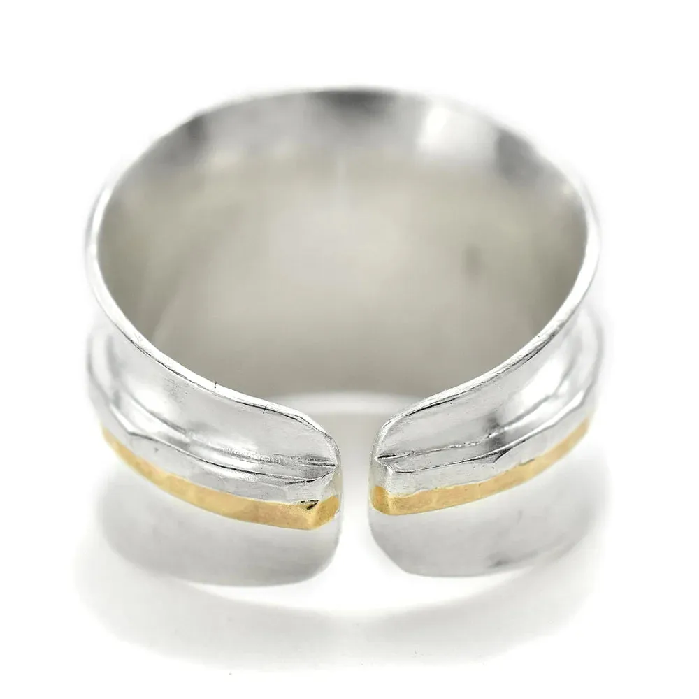 J & I Sterling And Gold Band Ring