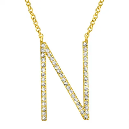 Jumbo Diamond Initial Necklace