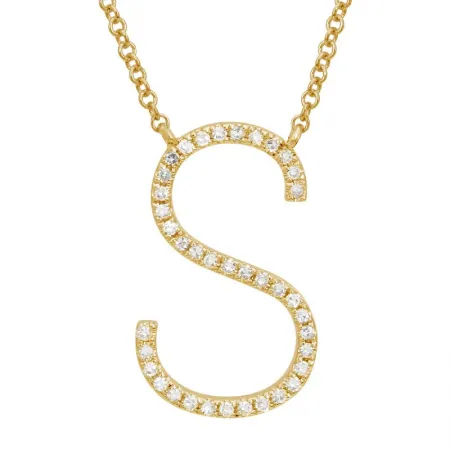 Jumbo Diamond Initial Necklace